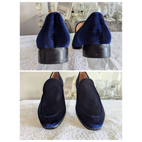 NWOT   J Jill blue velvet Gabrielle leather Slip On Loafers   Sz 7.5 - Picture 4 of 9